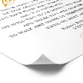 Elegant Turks rood rozen Funeral Poem Sign Poster (Hoek)