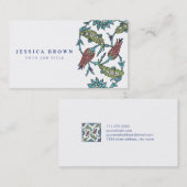 Elegant  Turks tuinbloemcomposiet. Visitekaartje (Voorkant / Achterkant)