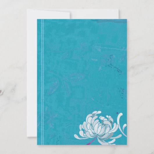 Elegant Turquoise 40th Birthday Party Kaart (Achterkant)