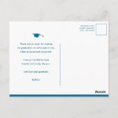 Elegant Turquoise 4 Foto Afstuderen Hartelijk dank Briefkaart (Achterkant)