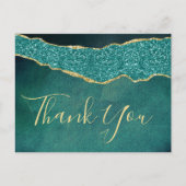 Elegant Turquoise Agate Wedding Bedankt Aankondigingskaart (Voorkant)