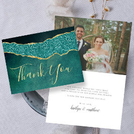 Elegant Turquoise Agate Wedding Hartelijk dank Bedankkaart