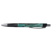 Elegant Turquoise Agatisch Gouden Script Monogram  Pen (Bodem)