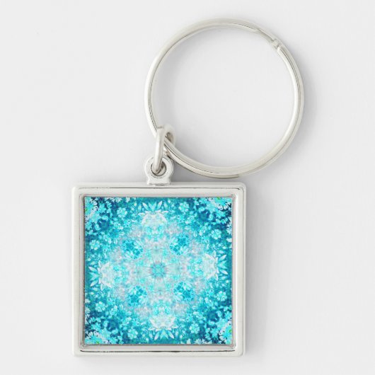 Elegant Turquoise Aqua Blue Crystal Sleutelhanger (Voorkant)