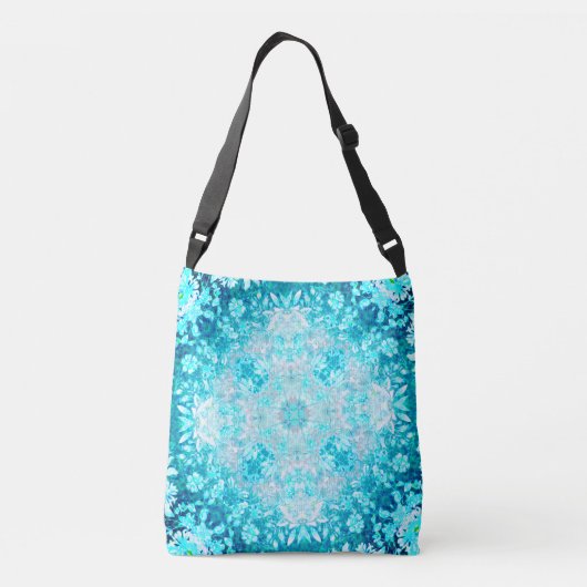 Elegant Turquoise Aqua Blue Crystal Stone Crossbody Tas (Achterkant)
