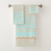 Elegant Turquoise Beach Bath Towel Set Bad Handdoek (Insitu)