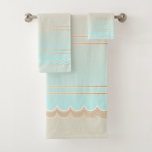 Elegant Turquoise Beach Bath Towel Set Bad Handdoek (Insitu)
