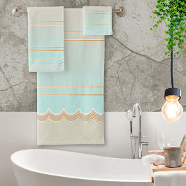 Elegant Turquoise Beach Bath Towel Set Bad Handdoek