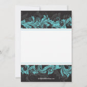 Elegant Turquoise Black Kerstparty Uitnodiging (Achterkant)