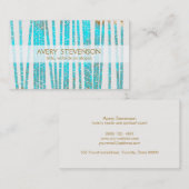 Elegant Turquoise Blauw Bamboe Natuur Health Spa Visitekaartje (Voorkant / Achterkant)