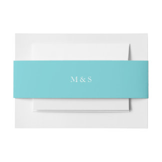 Elegant Turquoise Blauw Uitnodigingen Wikkel