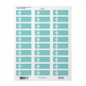 Elegant Turquoise Blauw Witte Lint Etiket (Full Sheet)