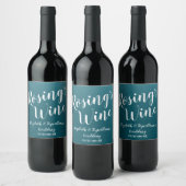 Elegant turquoise blauwe wijnlabel wijn etiket (Flessen)