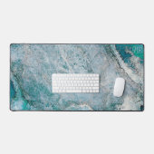 Elegant Turquoise Blauwgroen Blauw Groen Monogram  Bureaumat (Keyboard & Muis)