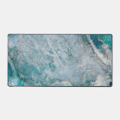 Elegant Turquoise Blauwgroen Blauw Groen Monogram  Bureaumat (Voorkant)