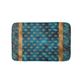 Elegant Turquoise Blauwgroen Gold Pineapple Patter Badmat (Voorkant)