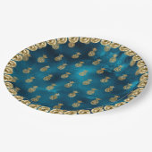 Elegant Turquoise Blauwgroen Gold Pineapple Patter Papieren Bordje (Gekanteld)