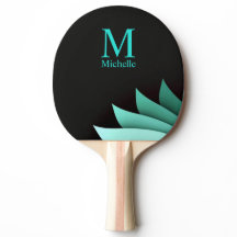 Elegant Turquoise Bloem Motief Persoonlijk Initiaa