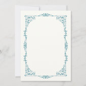 Elegant Turquoise Bloem Tafelnummer (Achterkant)