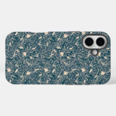 Elegant Turquoise Bloemige Spiraal Naadloos Patroo Case-Mate iPhone Case (Achterkant (horizontaal))