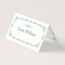 Elegant Turquoise Bloemstuk Tafelnummer & Gastnaam