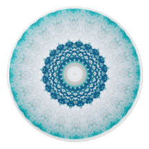 Elegant Turquoise Blue Floral Mandala