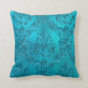 Elegant Turquoise Blue Green Damask Kussen