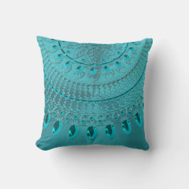 Elegant Turquoise Blue Green Mandala Kussen