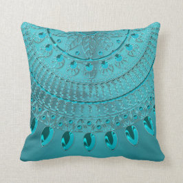 Elegant Turquoise Blue Green Mandala Kussen