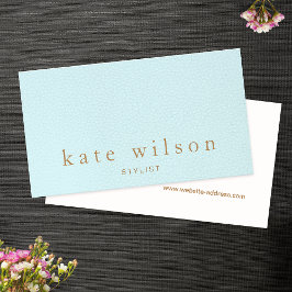 Elegant Turquoise Blue Leather Professional Visitekaartje