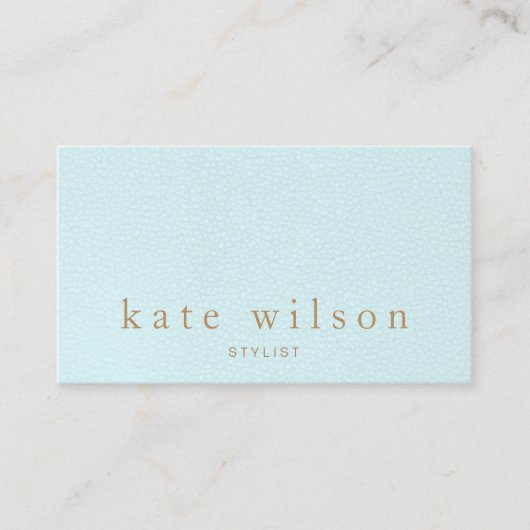 Elegant Turquoise Blue Leather Professional Visitekaartje (Voorkant)