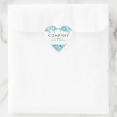 Elegant Turquoise-blue Paisley Lace Hart Sticker (Tas)