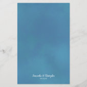 Elegant Turquoise Blue Roos Budget Wedding Menu (Achterkant)