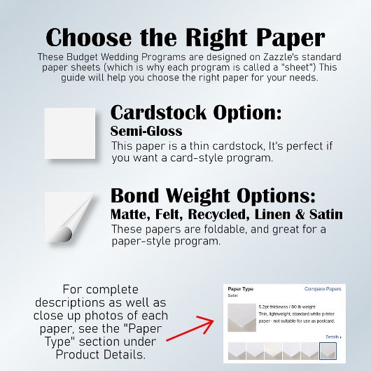 Elegant Turquoise Blue Roos Budget Wedding Program