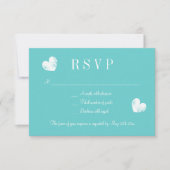 Elegant turquoise blue RSVP bruiloft reactiekaarte Kaartje (Voorkant)