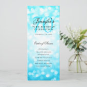 Elegant Turquoise Bokeh 70e Verjaardag Programma M (Staand voorkant)