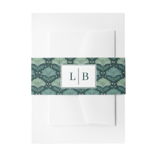Elegant Turquoise Botanisch Blad Motief Uitnodigingen Wikkel