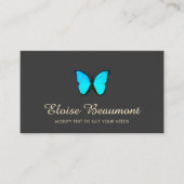 Elegant Turquoise Butterfly Visitekaartje (Voorkant)