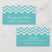 Elegant turquoise chevron patroon visitekaartje (Voorkant / Achterkant)
