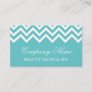 Elegant turquoise chevron visitekaartje