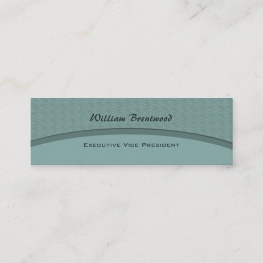 elegant turquoise curve mini visitekaartje (Voorkant)