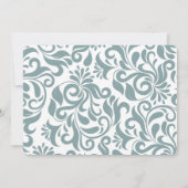 Elegant turquoise damask verjaardagsfeest kaart (Achterkant)
