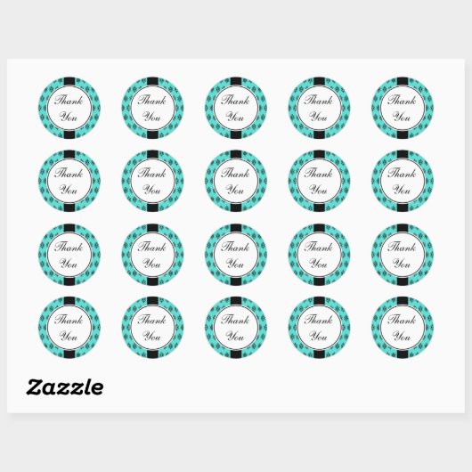 Elegant turquoise Dank u Stickers (Vel)