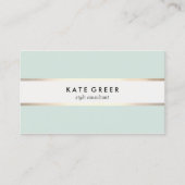 Elegant Turquoise en Gold Striped Professional Visitekaartje (Voorkant)