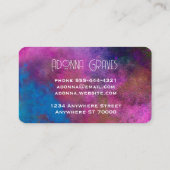 elegant turquoise en magenta waterverf artistiek visitekaartje (Achterkant)