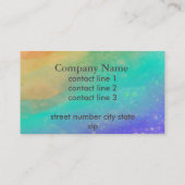 elegant turquoise en paarse waterverf visitekaartje (Achterkant)