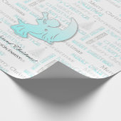 Elegant Turquoise en Silver KerstTypografie Cadeaupapier (Hoek)