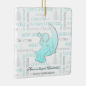 Elegant Turquoise en Silver KerstTypografie Keramisch Ornament (Rechts)