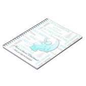 Elegant Turquoise en Silver KerstTypografie Notitieboek (Linkerzijde)