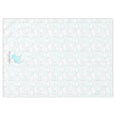 Elegant Turquoise en Silver KerstTypografie Tafelkleed (Voorkant (Horizontaal))